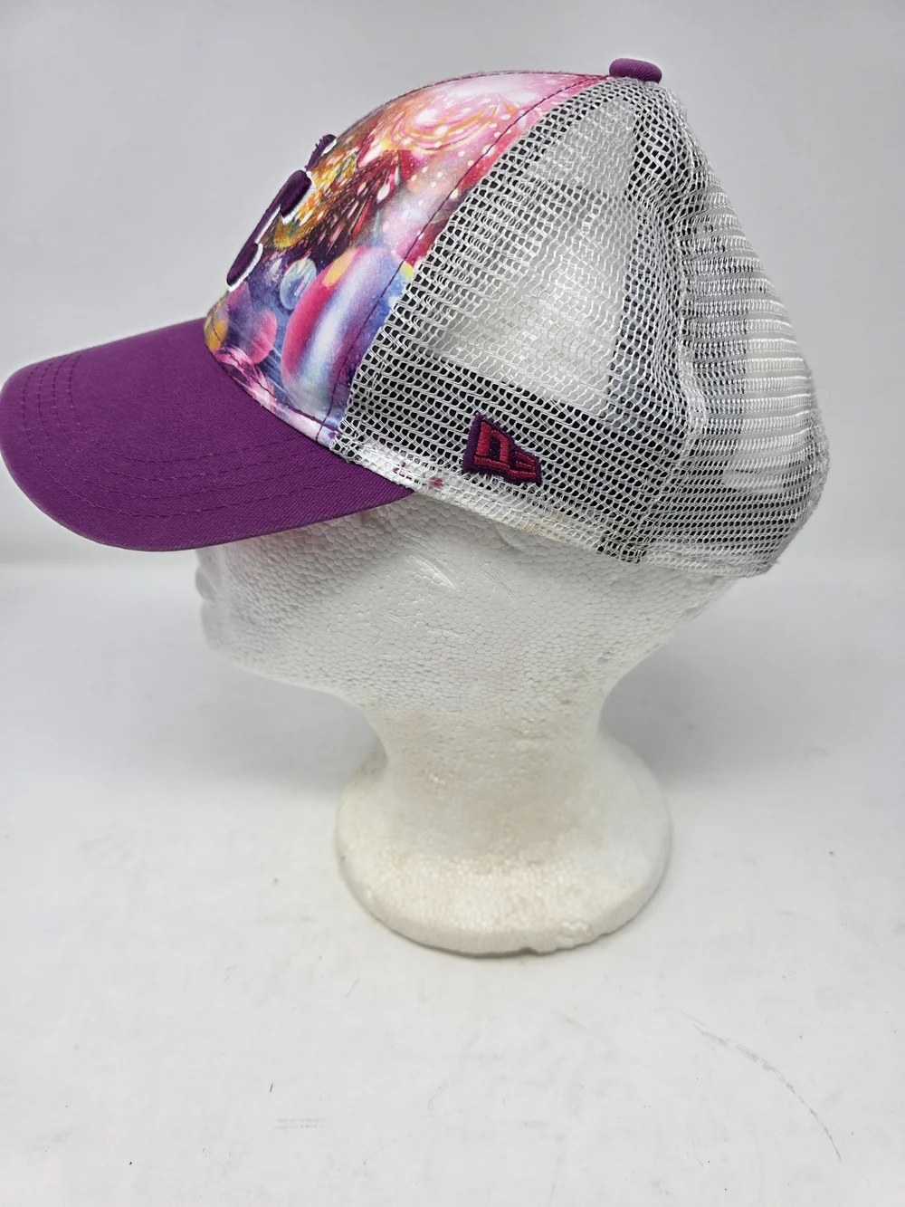 New Era Kansas City Royals Hat Youth 9FORTY Snapback Trucker Purple Galaxy Print